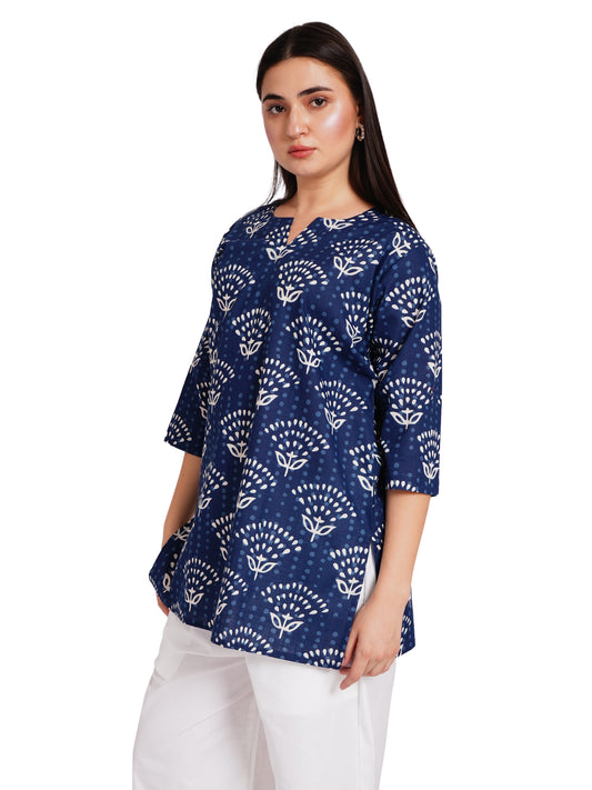 INDIGO BLOOM | Relaxed Fit | Short Kurti