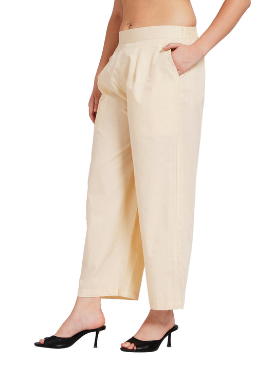 BASIC BEIGE PALAZZO | Relaxed Fit