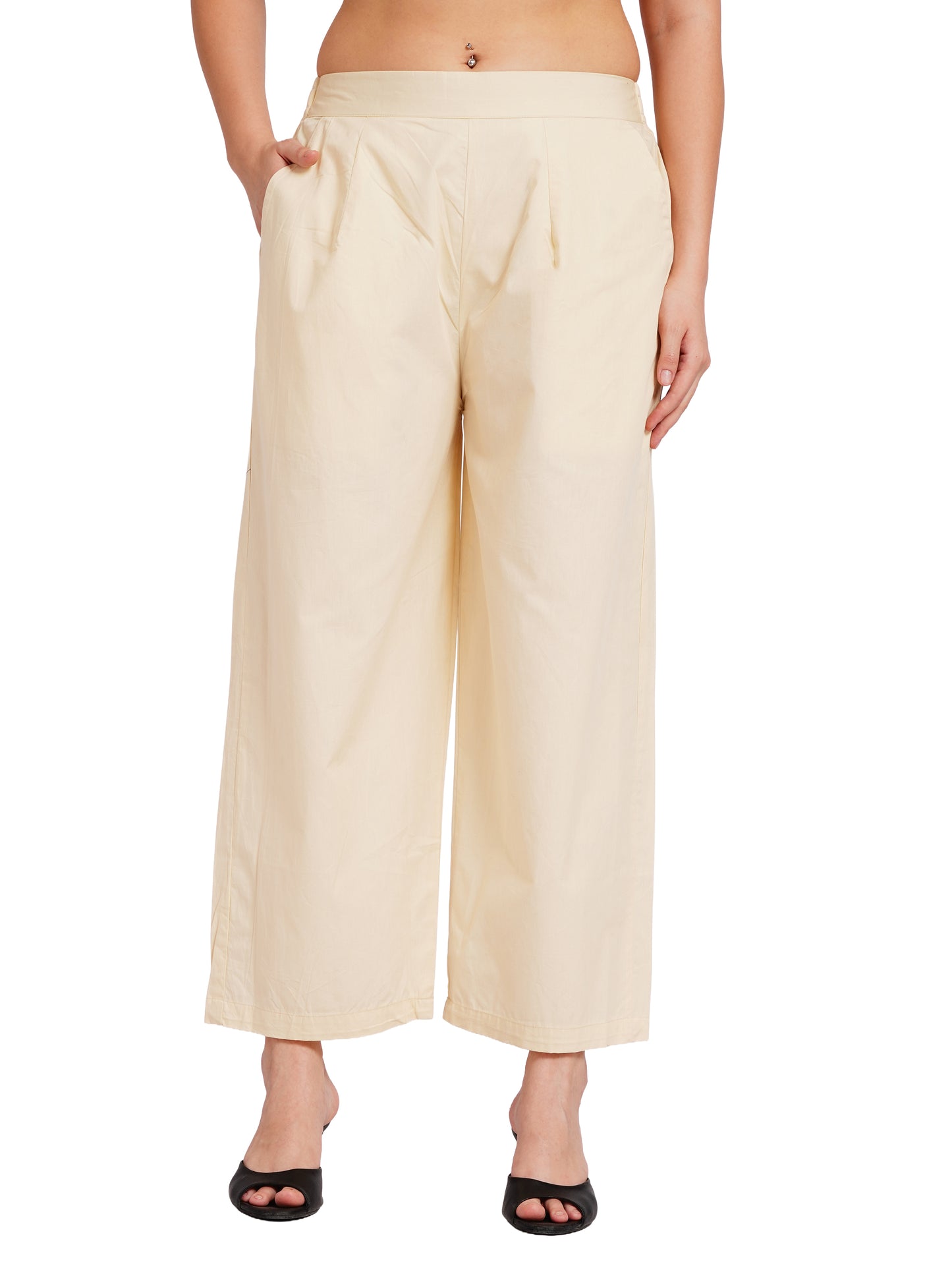 BASIC BEIGE PALAZZO | Relaxed Fit