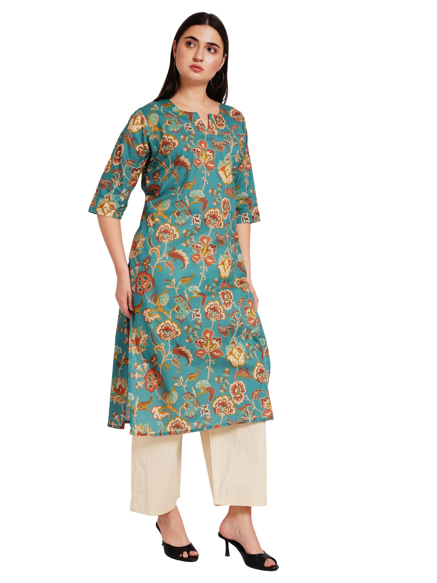 AZURE BLOOM | Relaxed Fit | Long Kurti