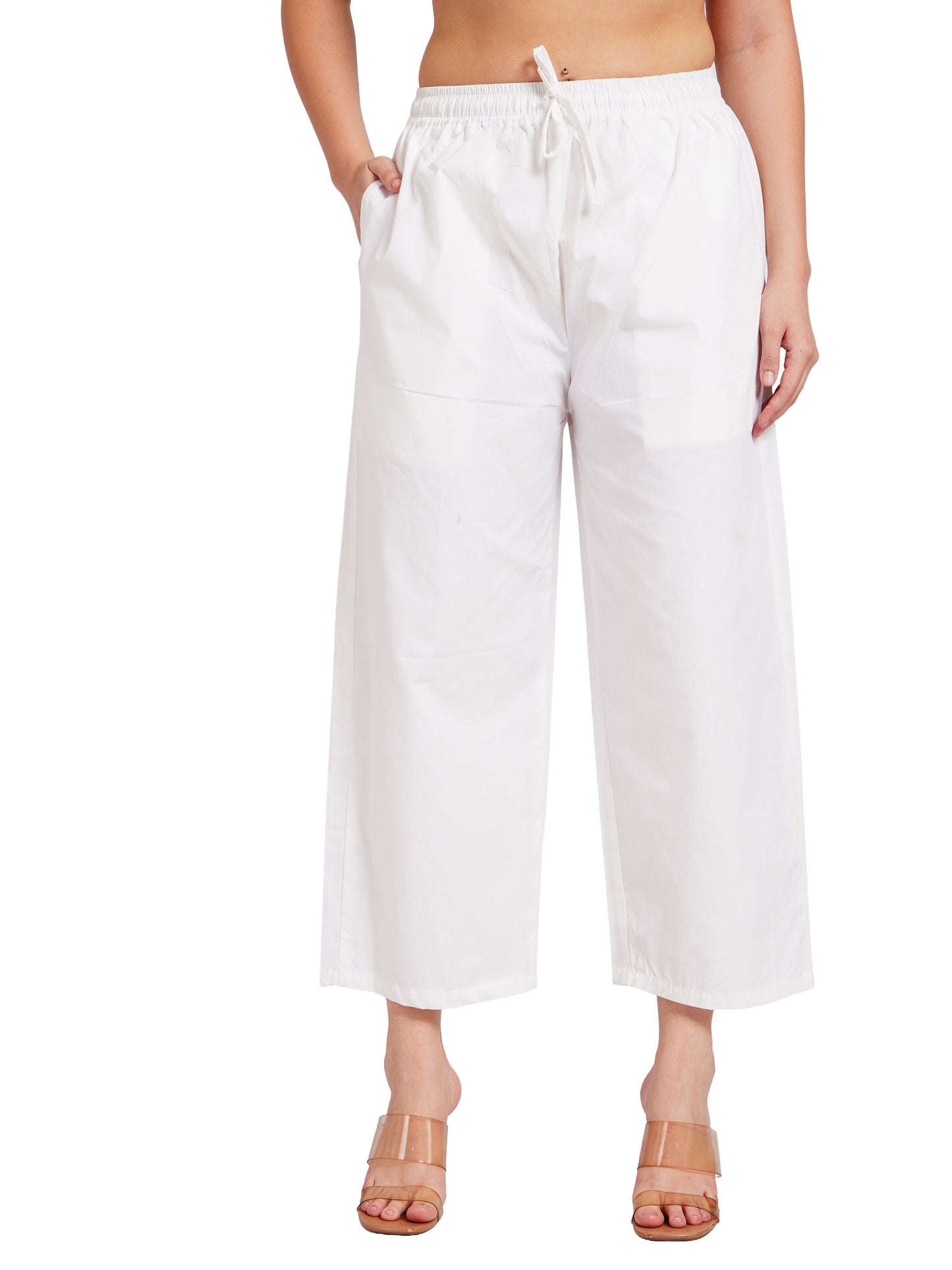 BASIC WHITE PALAZZO | Relaxed Fit