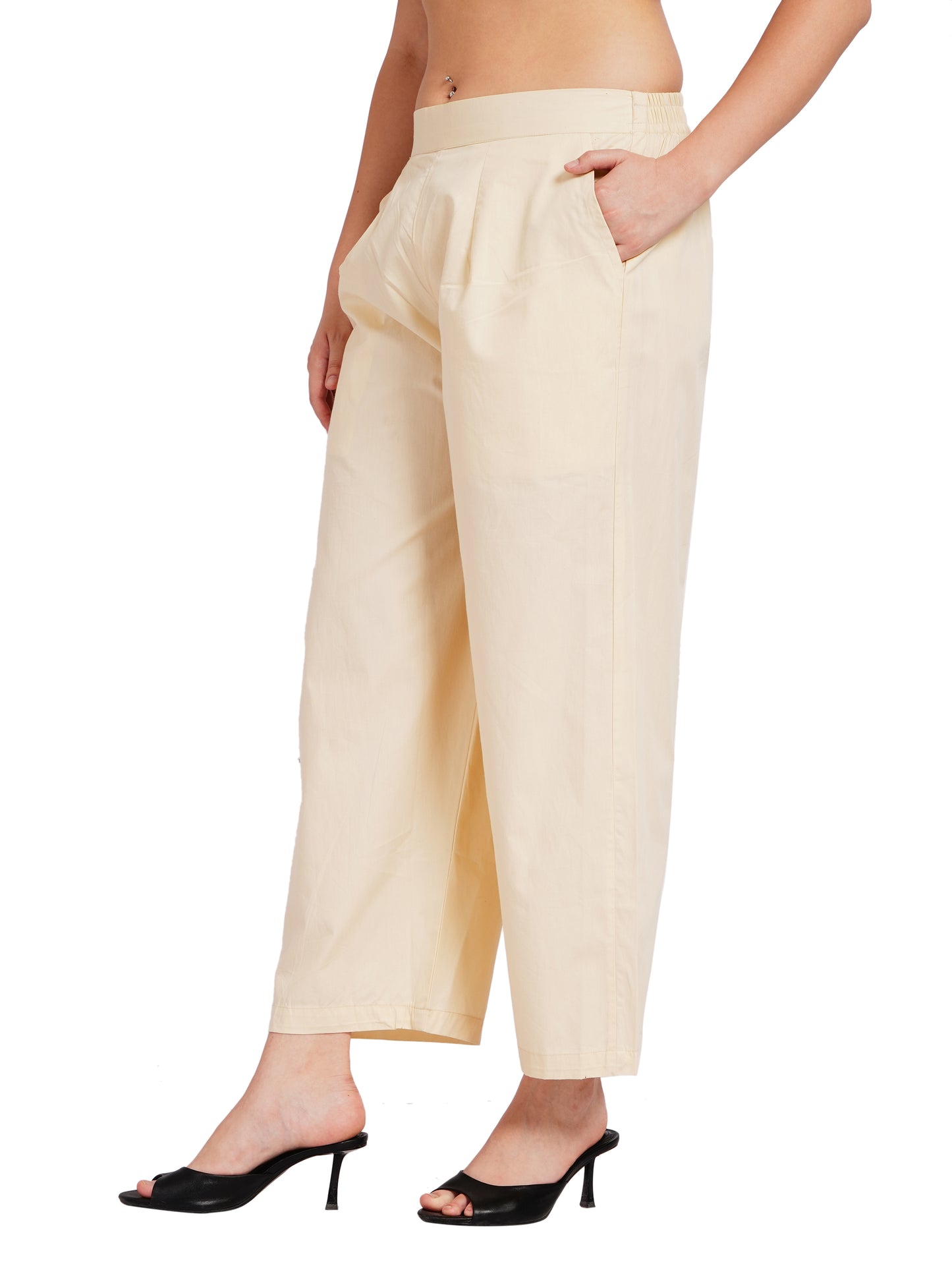 BASIC BEIGE PALAZZO | Relaxed Fit