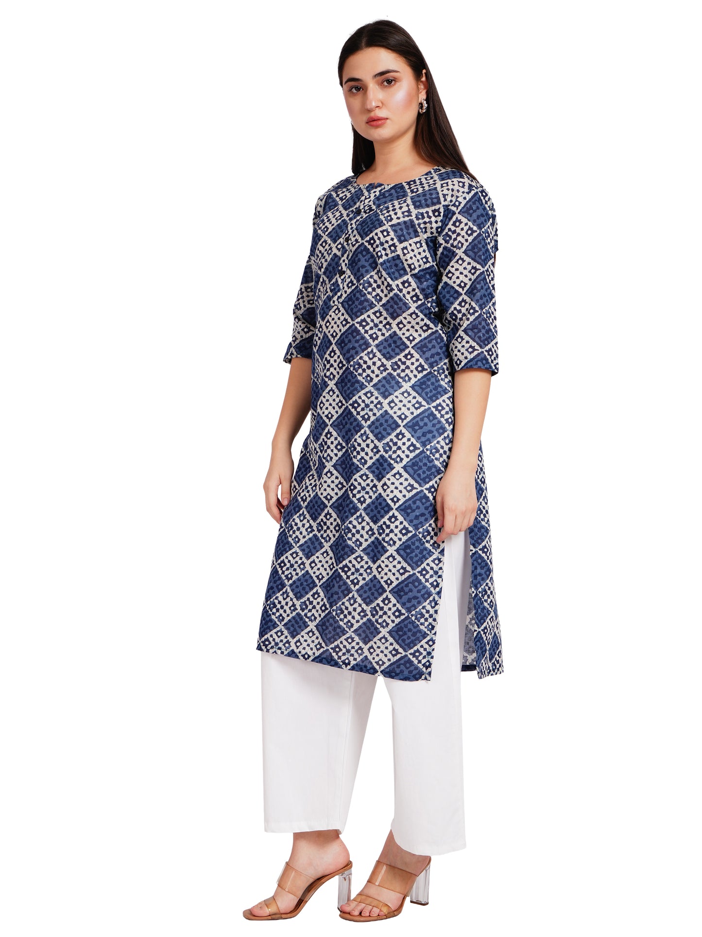 INDIGO MOSAIC | Relaxed Fit | Long Kurti