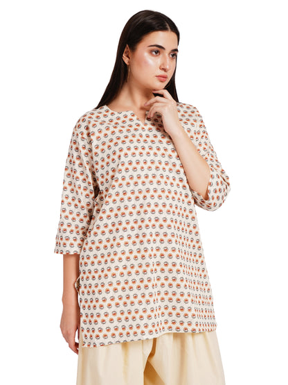 VINTAGE BLOOM | Relaxed Fit | Short Kurti