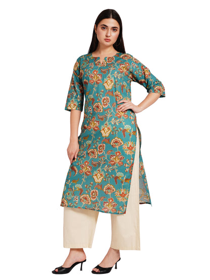 AZURE BLOOM | Relaxed Fit | Long Kurti