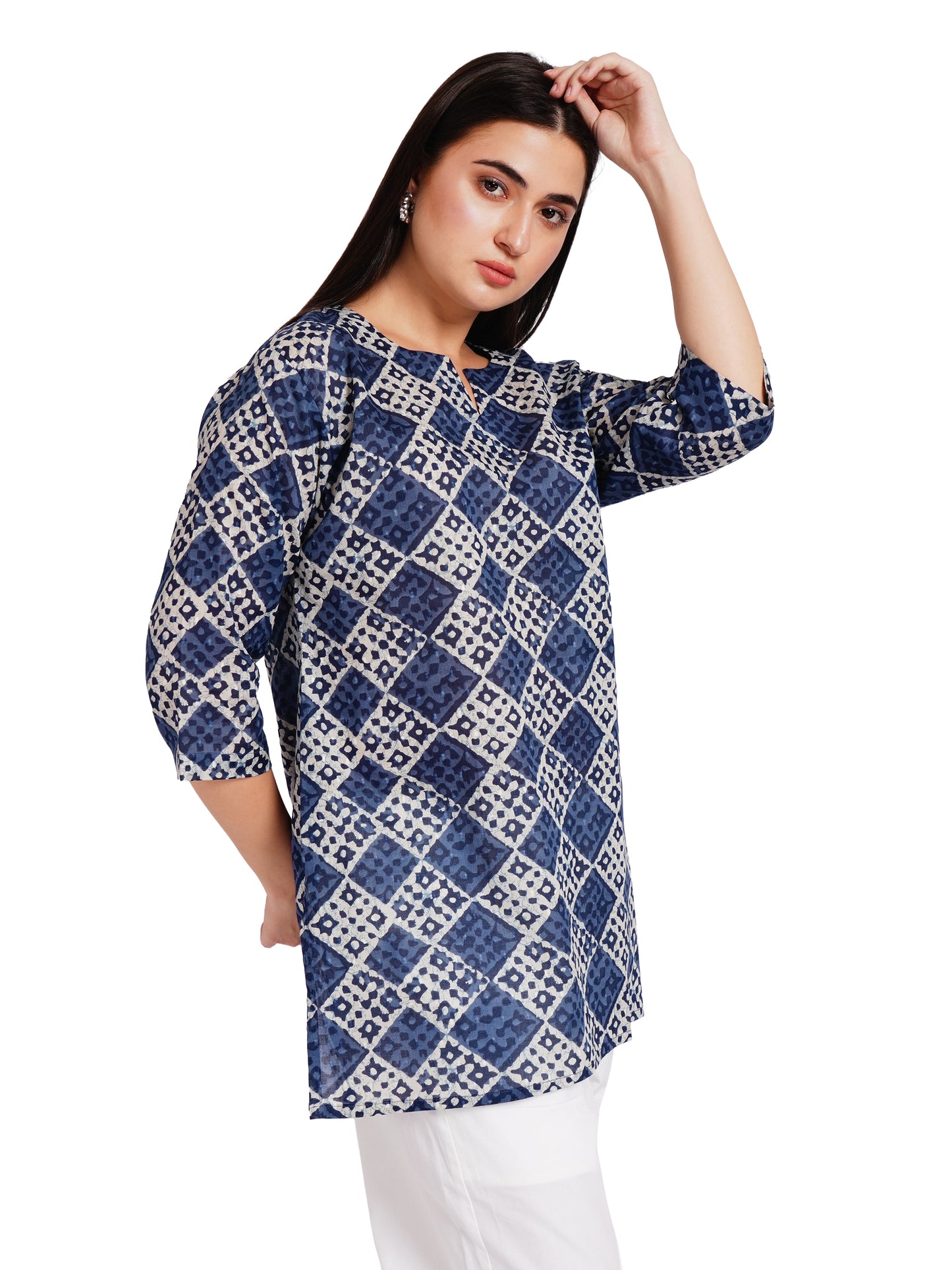 INDIGO MOSAIC | Relaxed Fit | Short Kurti