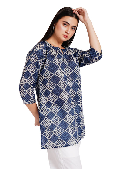 INDIGO MOSAIC | Relaxed Fit | Short Kurti