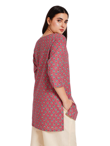 TEAL BLOSSOM | Relaxed Fit | Short Kurti