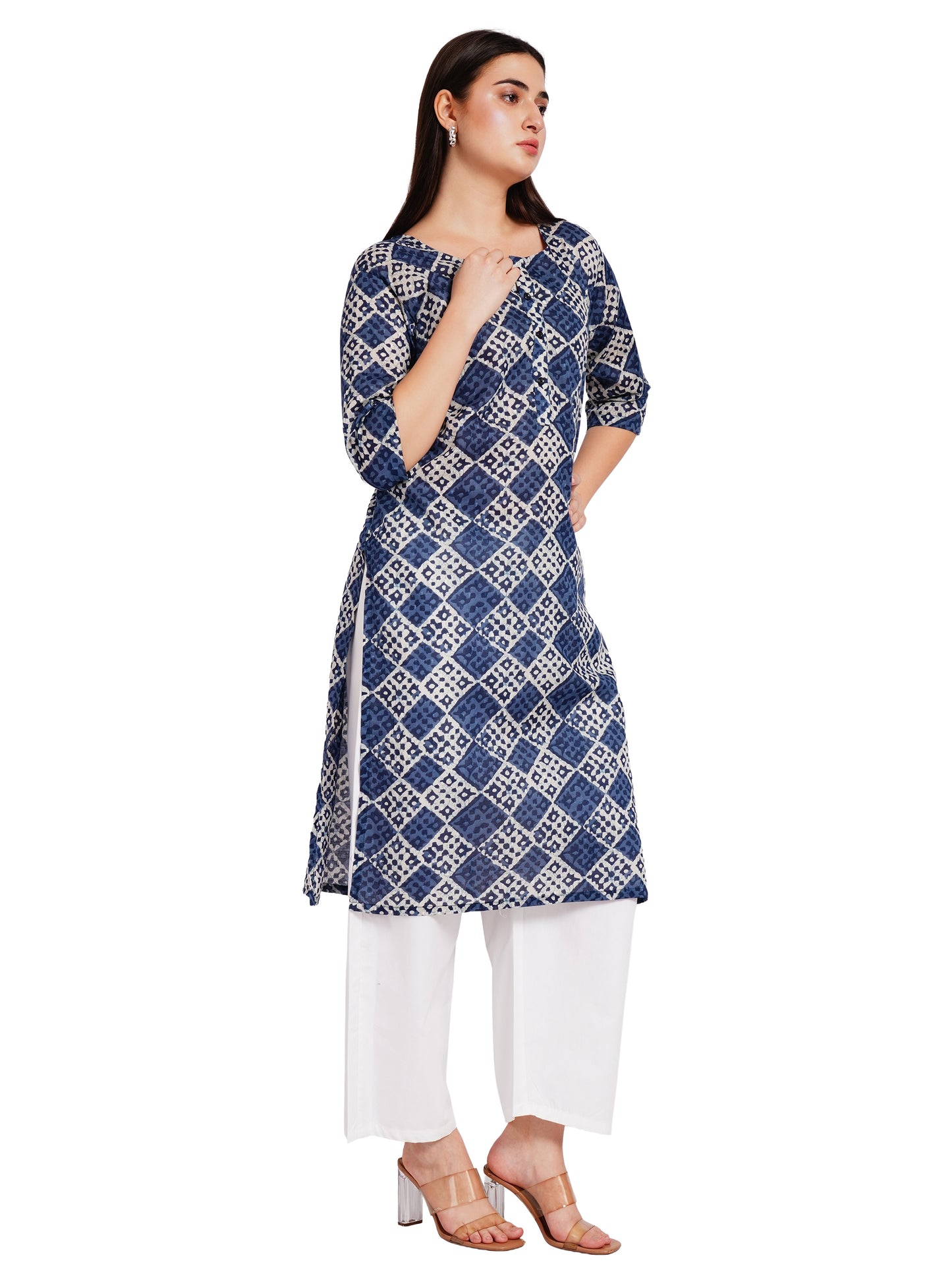 INDIGO MOSAIC | Relaxed Fit | Long Kurti