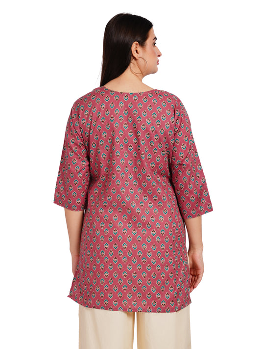 TEAL BLOSSOM | Relaxed Fit | Short Kurti