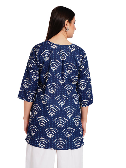 INDIGO BLOOM | Relaxed Fit | Short Kurti