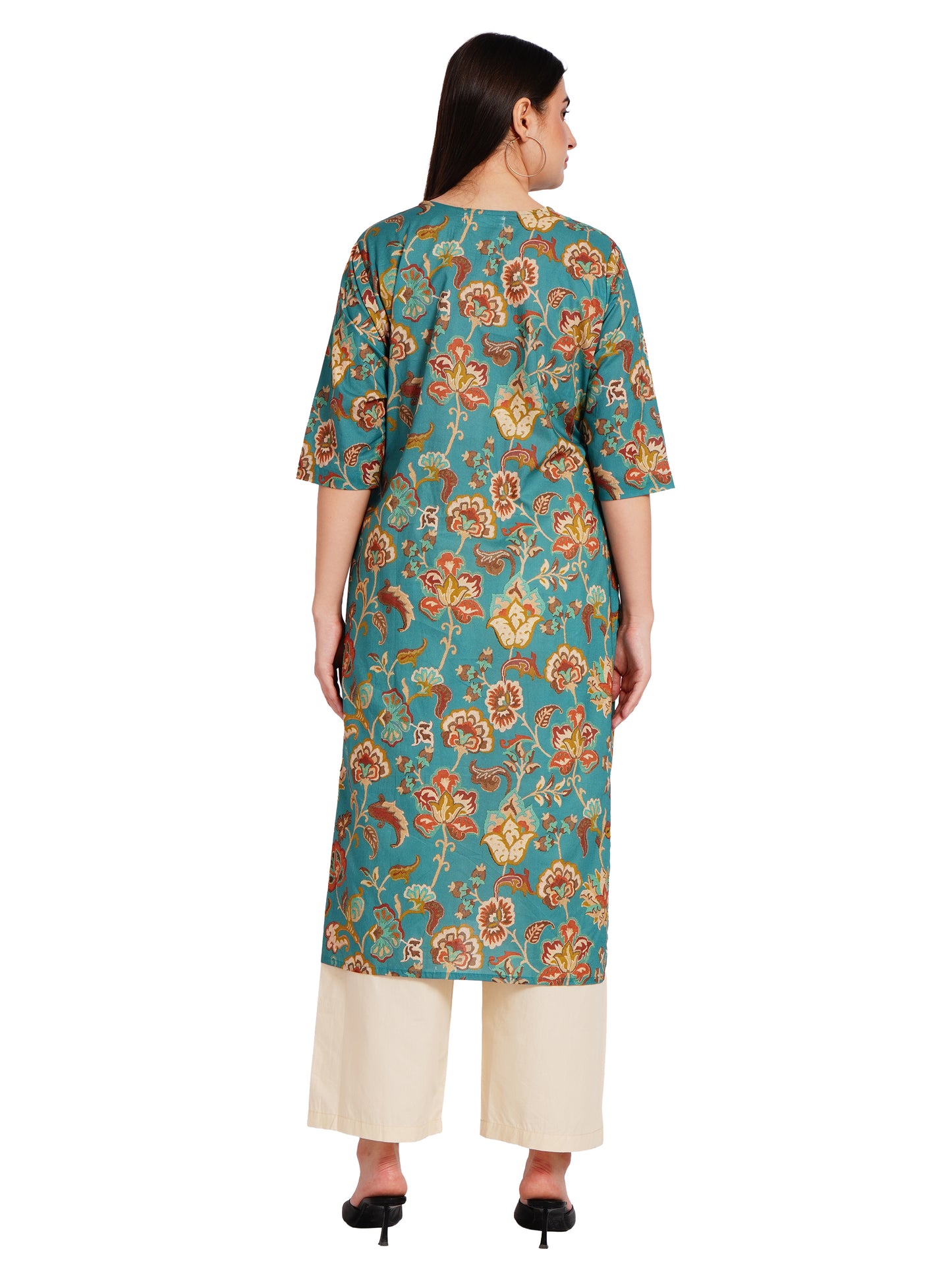 AZURE BLOOM | Relaxed Fit | Long Kurti