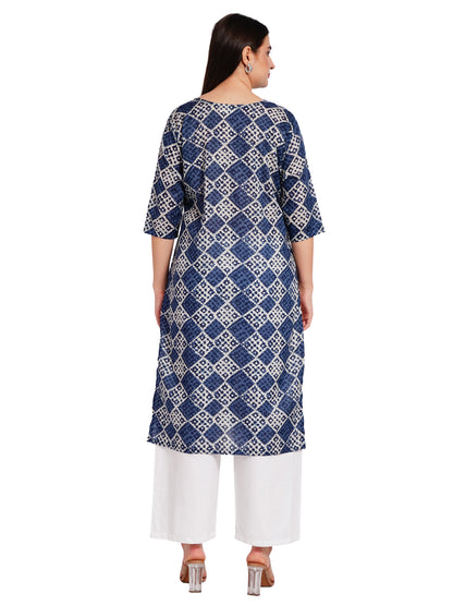 INDIGO MOSAIC | Relaxed Fit | Long Kurti