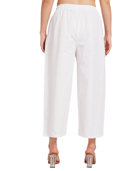 BASIC WHITE PALAZZO | Relaxed Fit