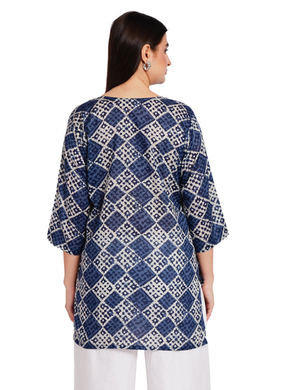 INDIGO MOSAIC | Relaxed Fit | Short Kurti