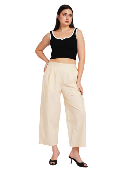 BASIC BEIGE PALAZZO | Relaxed Fit