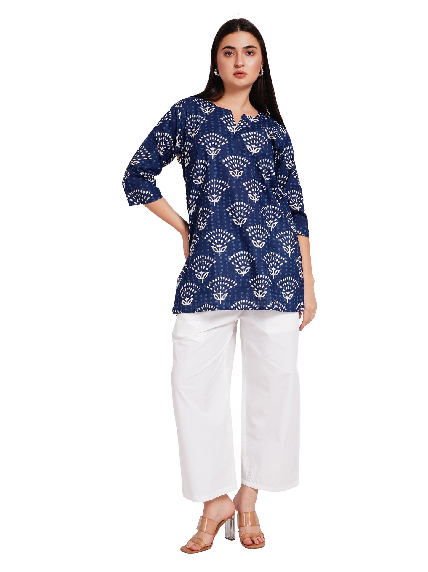 INDIGO BLOOM | Relaxed Fit | Short Kurti