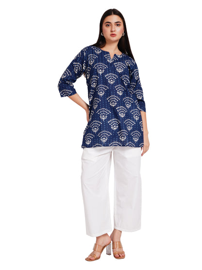 INDIGO BLOOM | Relaxed Fit | Short Kurti
