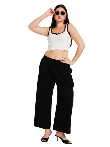 BASIC BLACK PALAZZO | Relaxed Fit