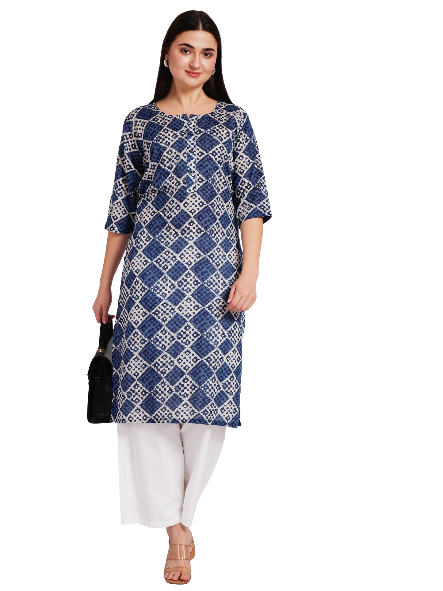 INDIGO MOSAIC | Relaxed Fit | Long Kurti